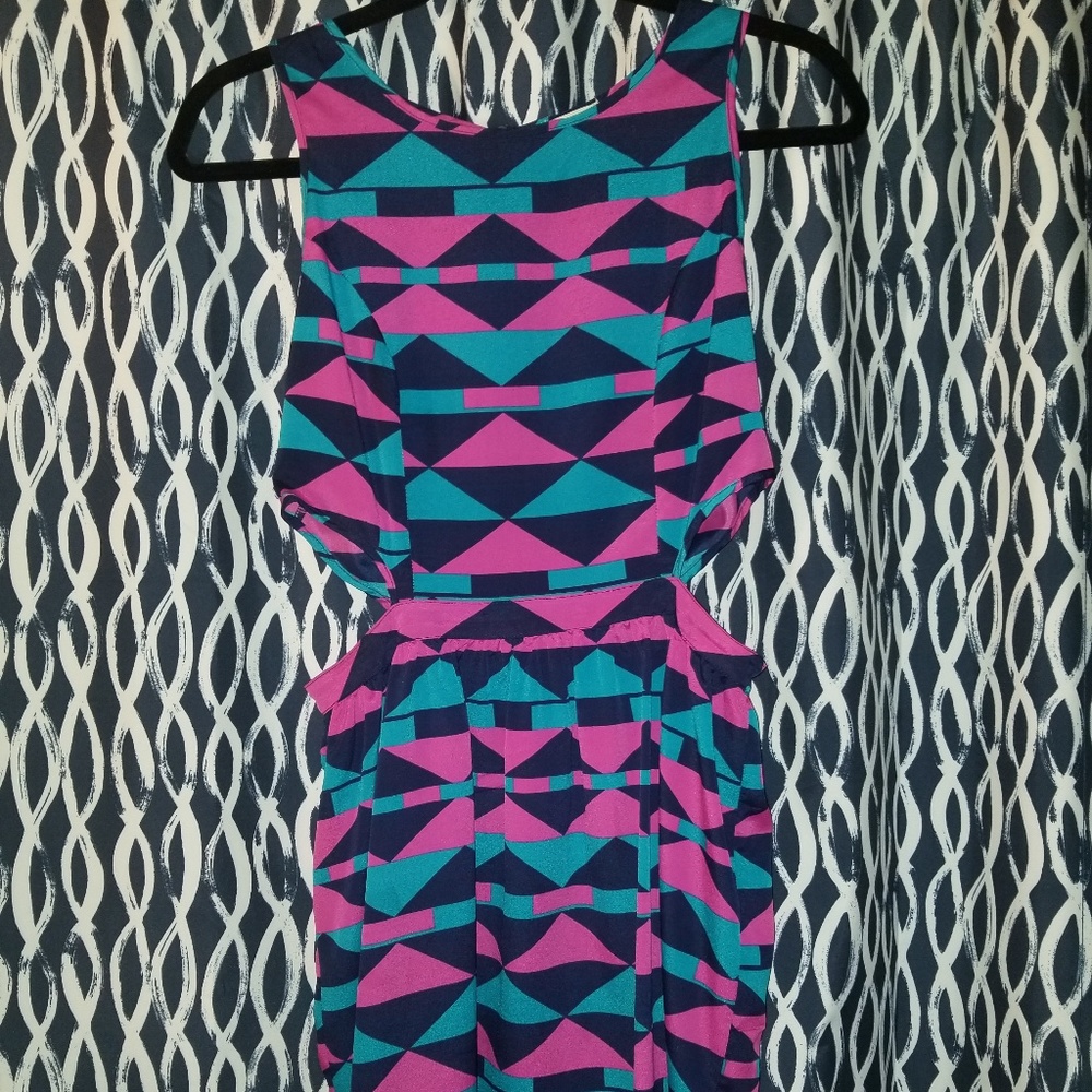 One Clothing-Multicolored, geometric pattern dress